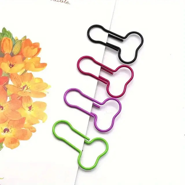 Penis Shaped Paper Clips (10 clips per bag - assorted colors)