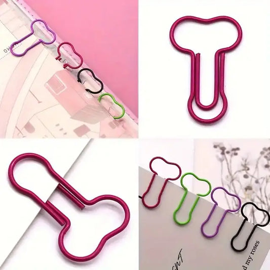 Penis Shaped Paper Clips (10 clips per bag - assorted colors)